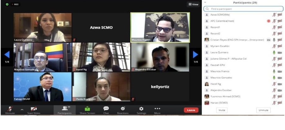 Se realizó con éxito reunión virtual sobre economía digital entre Autoridades de Malasia