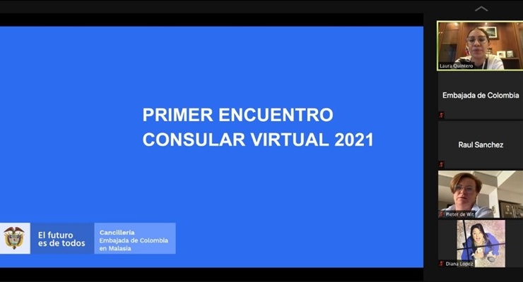Se realizó con éxito el primer encuentro consular virtual del año con la comunidad colombiana